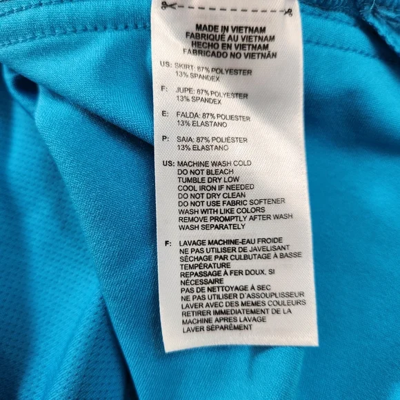 Adidas Golf Skort Teal Blue Tennis Skirt Sz Medium Climacool Stretch Solid Logo - Picture 8 of 11